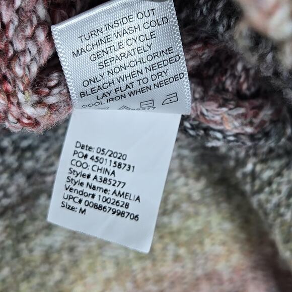 LOGO Lori Goldstein Sweater Womens Medium Ombre V Neck Tunic Multicolor Cozy - Picture 7 of 11